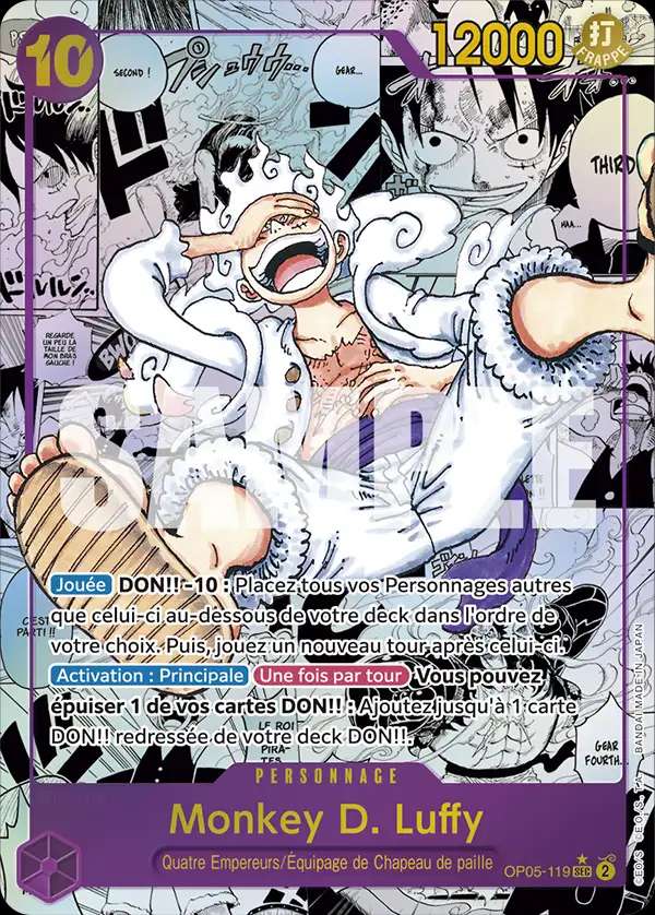 Carte One Piece Monkey D. Luffy V3 OP05-119 SEC The Best Neuf FR LorenZone