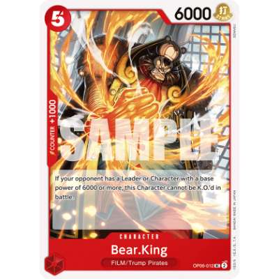 Carte One Piece Bear.King OP06-012 UC Wings Of The Captain Neuf EN LorenZone