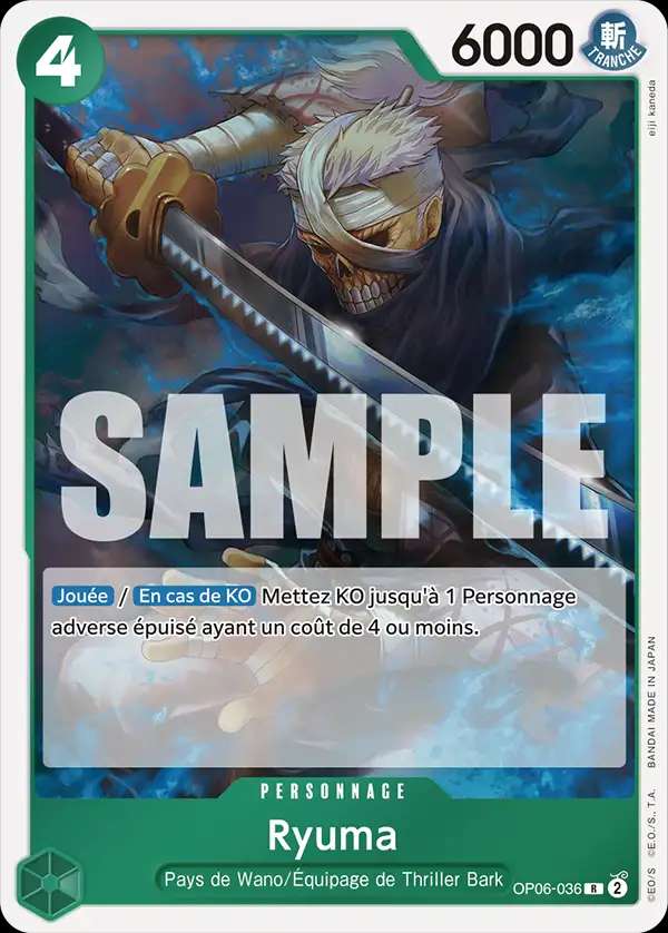 Carte One Piece Ryuma V1 OP06-036 R The Best Neuf FR LorenZone