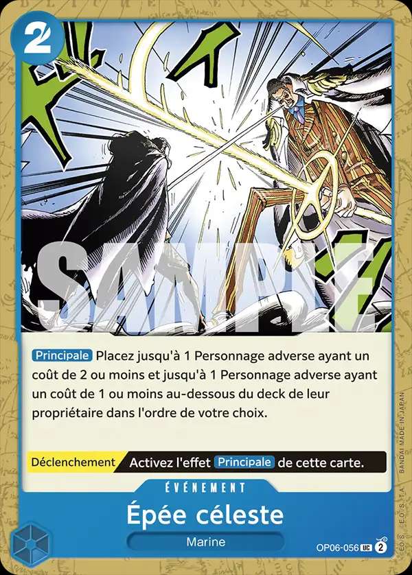 Carte One Piece Épée céleste V1 OP06-056 UC The Best Neuf FR LorenZone