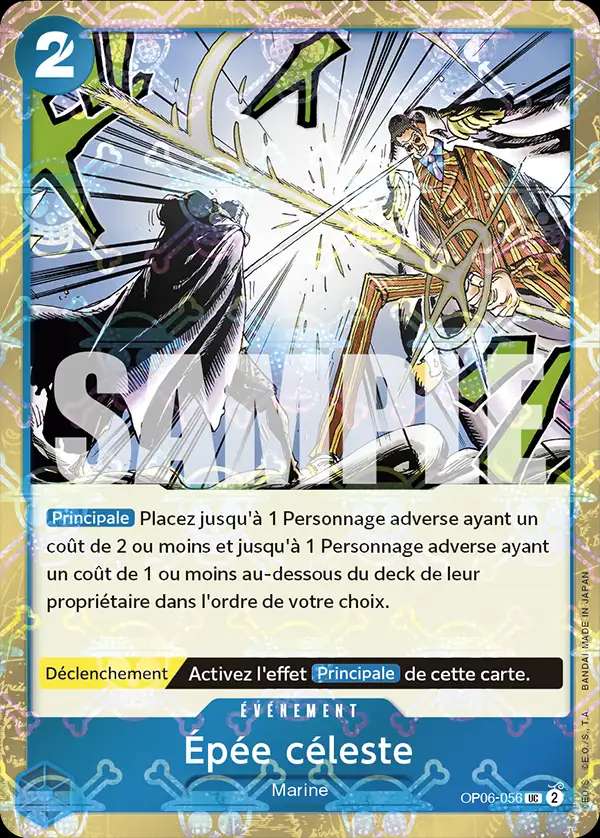 Carte One Piece Épée céleste V2 OP06-056 UC The Best Neuf FR LorenZone