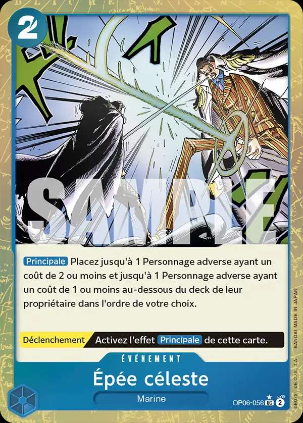 Carte One Piece Épée céleste V3 OP06-056 UC The Best Neuf FR LorenZone