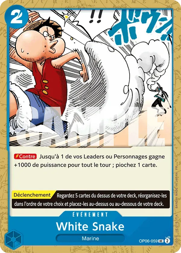 Carte One Piece White Snake V1 - PRB02 - FR OP06-059 Peu Commune The Best Vol.2 Neuf FR LorenZone