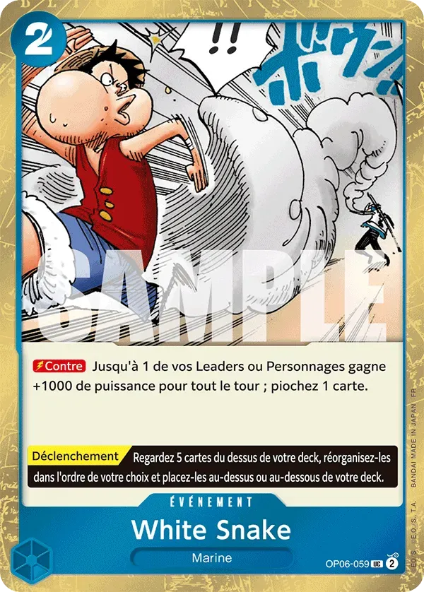 Carte One Piece White Snake V2 - PRB02 - FR OP06-059 Peu Commune Foil The Best Vol.2 Neuf FR LorenZone
