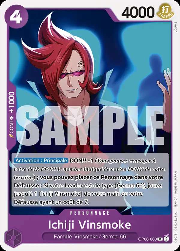 Carte One Piece Ichiji Vinsmoke V1 OP06-060 C The Best Neuf FR LorenZone