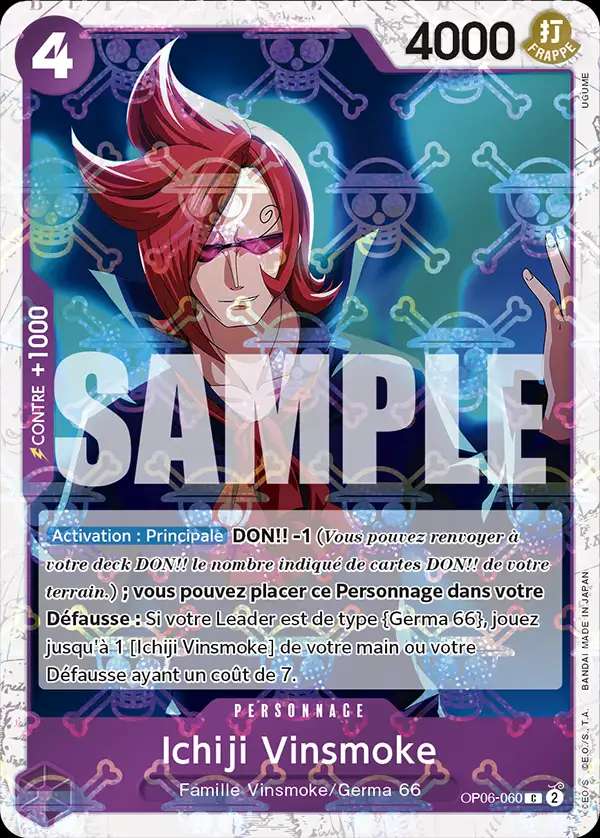 Carte One Piece Ichiji Vinsmoke V2 OP06-060 C The Best Neuf FR LorenZone