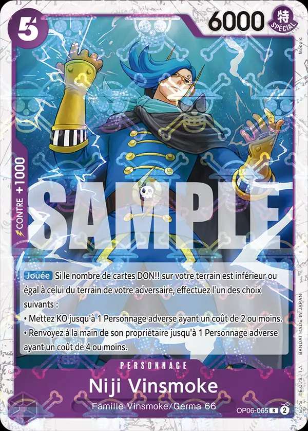 Carte One Piece Niji Vinsmoke V2 OP06-065 R The Best Neuf FR LorenZone