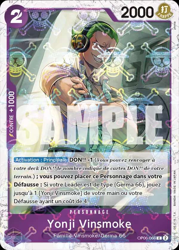 Carte One Piece Yonji Vinsmoke V2 OP06-066 C The Best Neuf FR LorenZone