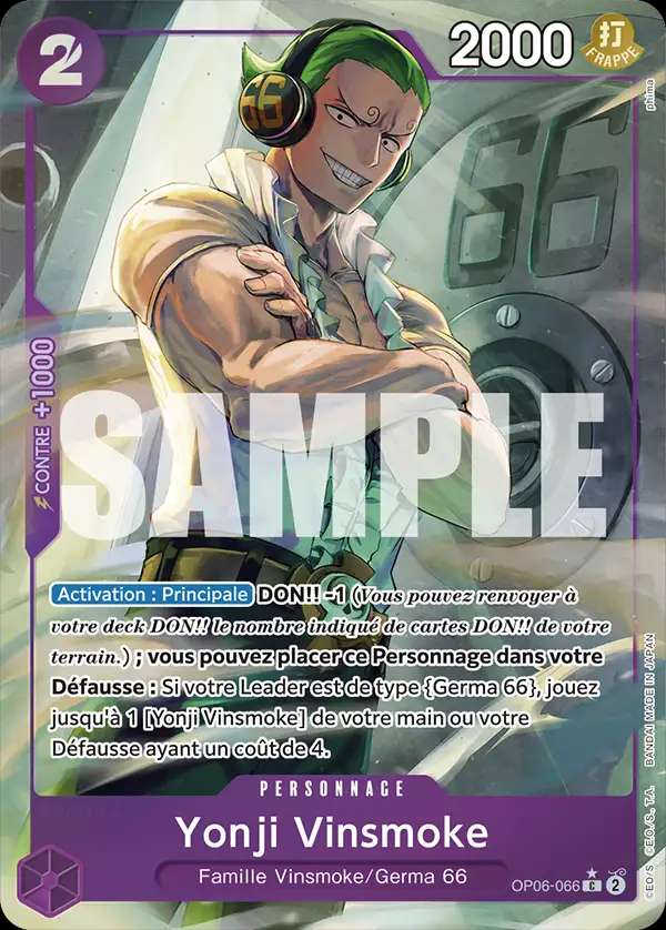 Carte One Piece Yonji Vinsmoke V3 OP06-066 C The Best Neuf FR LorenZone