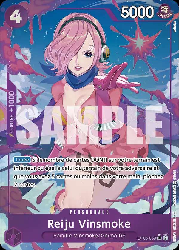 Carte One Piece Reiju Vinsmoke V2 OP06-069 SR The Best Neuf FR LorenZone