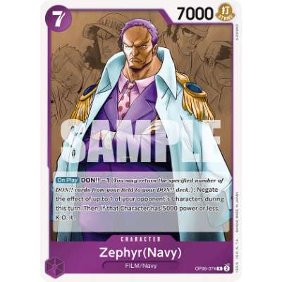 Carte One Piece Zephyr Navy OP06-074 R Wings Of The Captain Neuf EN LorenZone