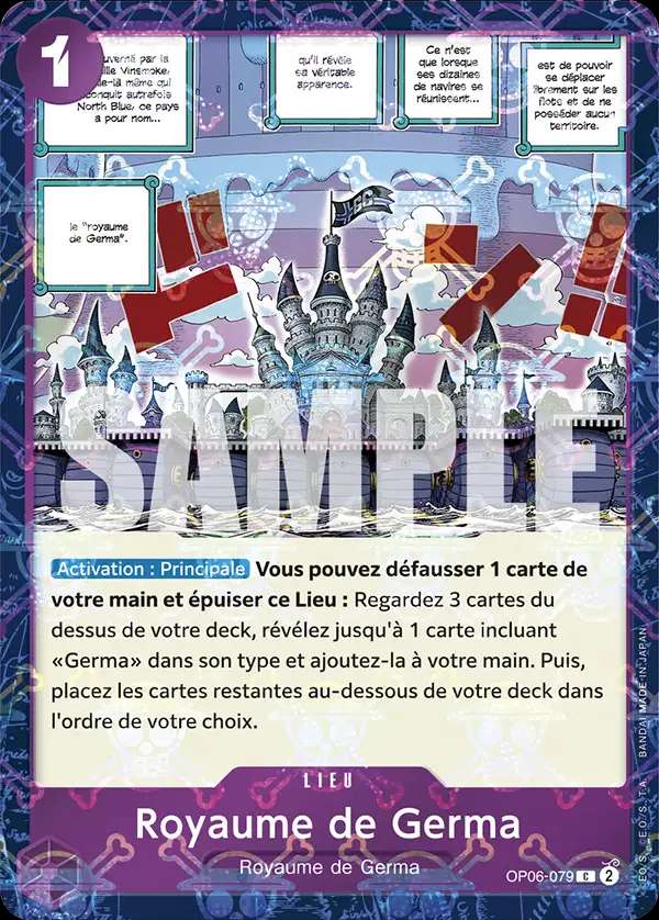 Carte One Piece Royaume de Germa V2 OP06-079 C The Best Neuf FR LorenZone