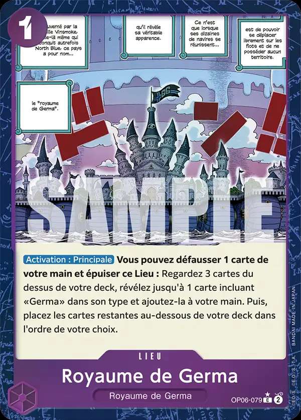Carte One Piece Royaume de Germa V3 OP06-079 C The Best Neuf FR LorenZone