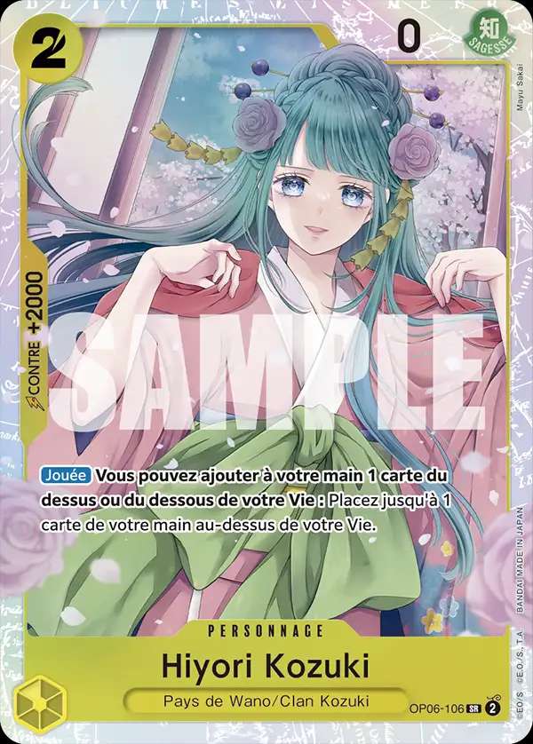 Carte One Piece Hiyori Kozuki V1 OP06-106 SR The Best Neuf FR LorenZone