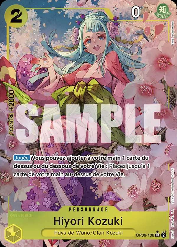 Carte One Piece Hiyori Kozuki V2 OP06-106 SR The Best Neuf FR LorenZone