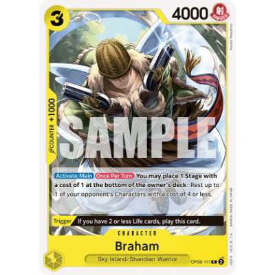 Carte One Piece Braham OP06-111 C Wings Of The Captain Neuf EN LorenZone