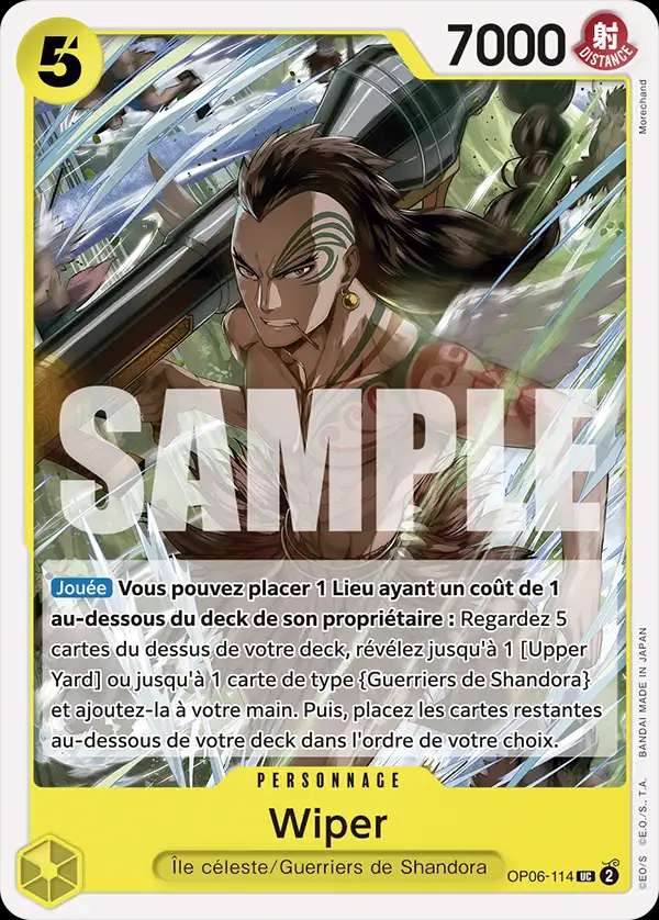 Carte One Piece Wiper V1 OP06-114 UC The Best Neuf FR LorenZone