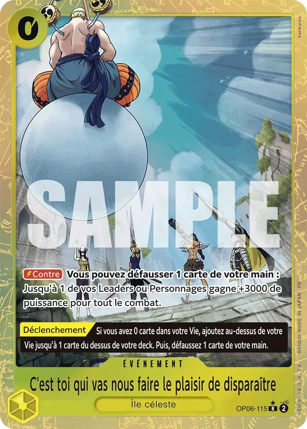 Carte One Piece C'est toi qui vas nous faire le plaisir de disparaitre V2 - PRB02 - FR OP06-115 Rare Parallèle The Best Vol.2 Neuf FR LorenZone