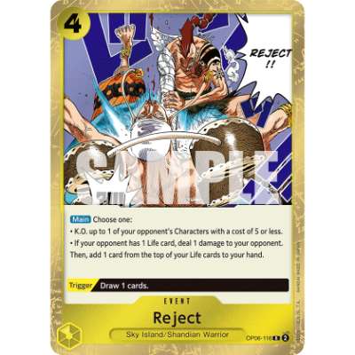 Carte One Piece Reject OP06-116 R Wings Of The Captain Neuf EN LorenZone
