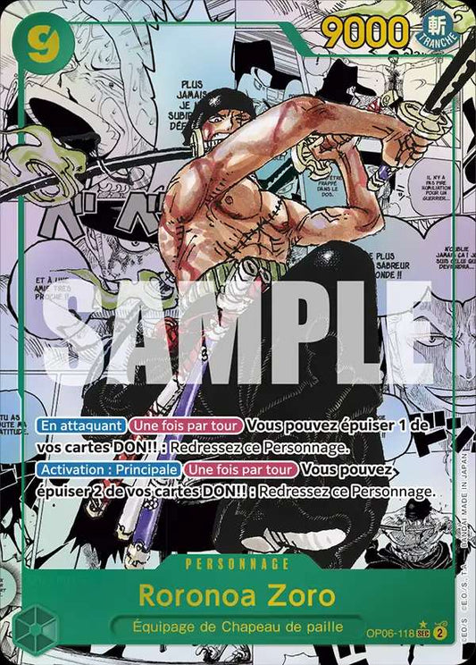 Carte One Piece Roronoa Zoro OP06-118 SEC The Best Neuf FR LorenZone