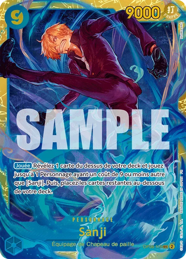 Carte One Piece Sanji V1 - PRB02 - FR OP06-119 Secrete The Best Vol.2 Neuf FR LorenZone