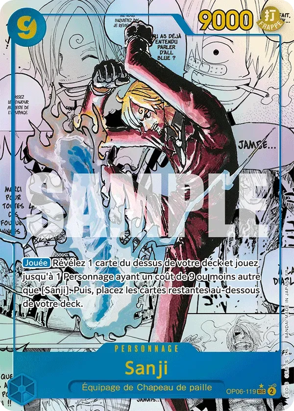 Carte One Piece Sanji V2 - PRB02 - FR OP06-119 Secrete Manga The Best Vol.2 Neuf FR LorenZone