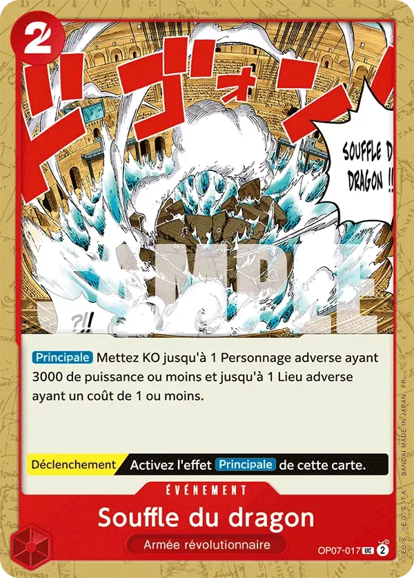 Carte One Piece Souffle du dragon V1 - PRB02 - FR OP07-017 Peu Commune The Best Vol.2 Neuf FR LorenZone