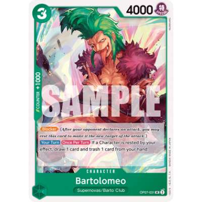 Carte One Piece Bartolomeo OP07-031 UC 500 Years In The Future Neuf EN LorenZone