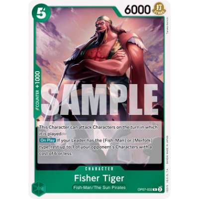 Carte One Piece Fisher Tiger OP07-032 R 500 Years In The Future Neuf EN LorenZone