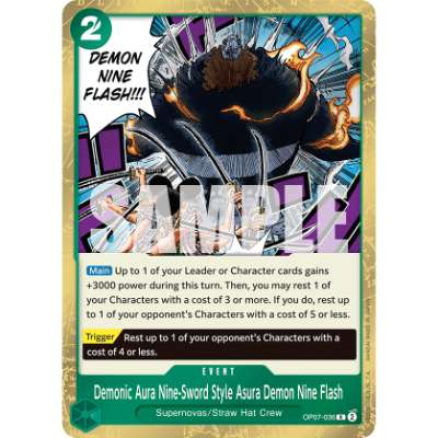 Carte One Piece Demonic Aura Nine-Sword Style Asura Demon Nine Flash OP07-036 R 500 Years In The Future Neuf EN LorenZone
