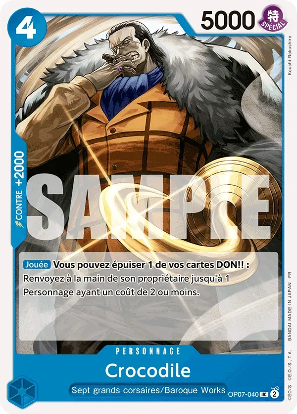 Carte One Piece Crocodile V1 - PRB02 - FR OP07-040 Peu Commune The Best Vol.2 Neuf FR LorenZone