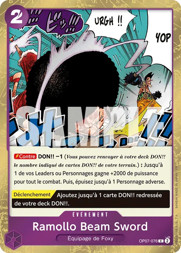Carte One Piece Ramollo Beam Sword V2 - PRB02 - FR OP07-076 Commune Foil The Best Vol.2 Neuf FR LorenZone