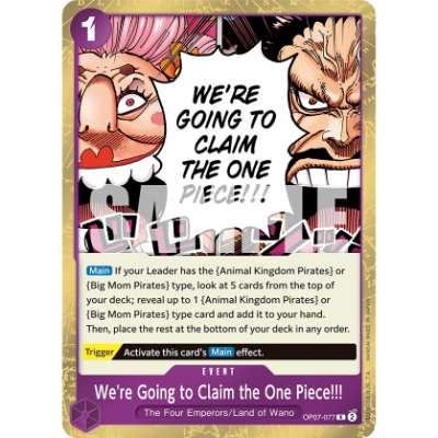 Carte One Piece We're Going to Claim the One Piece!!! OP07-077 R 500 Years In The Future Neuf EN LorenZone