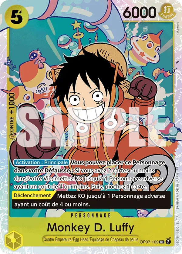 Carte One Piece Monkey D. Luffy - PRB02 - FR OP07-109 Super Rare The Best Vol.2 Neuf FR LorenZone