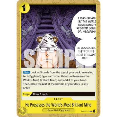 Carte One Piece He Possesses the World's Most Brilliant Mind OP07-114 UC 500 Years In The Future Neuf EN LorenZone