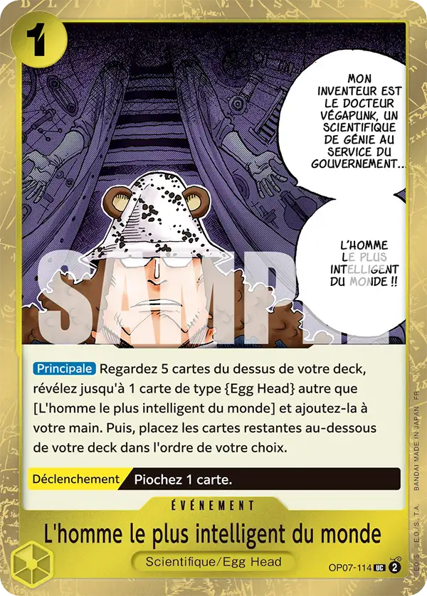 Carte One Piece OP07-114 L'homme le plus intelligent du monde V2 | LorenZone