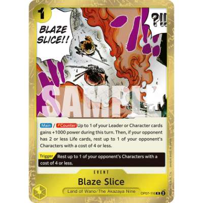 Carte One Piece Blaze Slice OP07-116 R 500 Years In The Future Neuf EN LorenZone