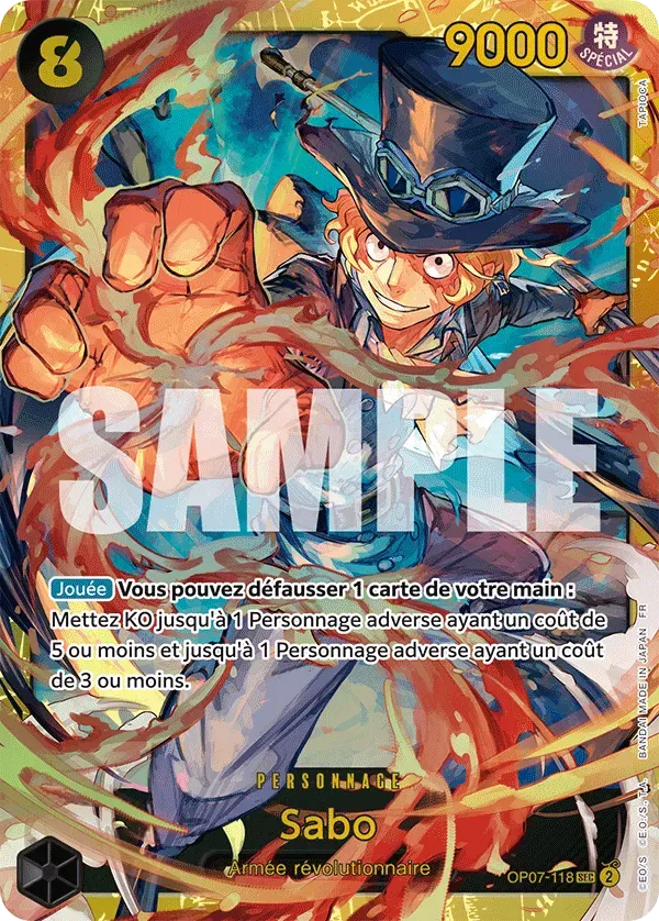 Carte One Piece Sabo - PRB02 - FR OP07-118 Secrete The Best Vol.2 Neuf FR LorenZone