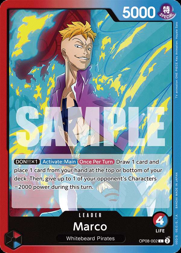 Carte One Piece Marco V1 OP08-002 L Two Legends Neuf EN LorenZone