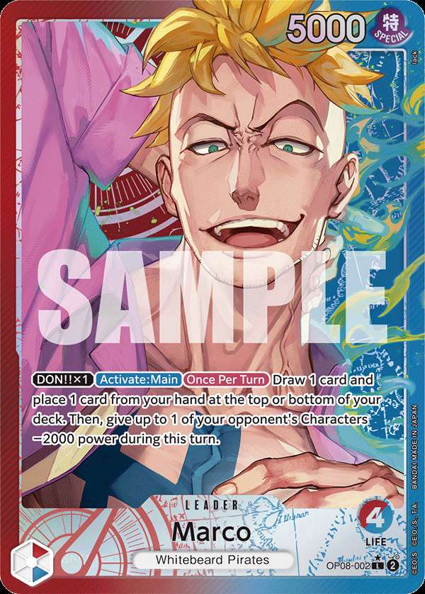 Carte One Piece Marco V2 OP08-002 L Two Legends Neuf EN LorenZone