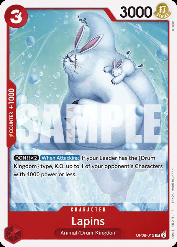 Carte One Piece Lapins OP08-012 UC Two Legends Neuf EN LorenZone