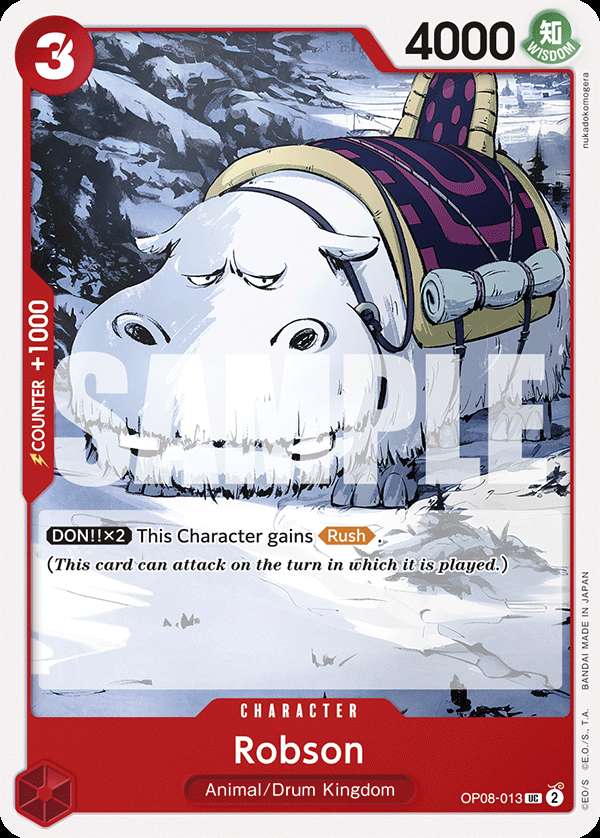 Carte One Piece Robson OP08-013 UC Two Legends Neuf EN LorenZone