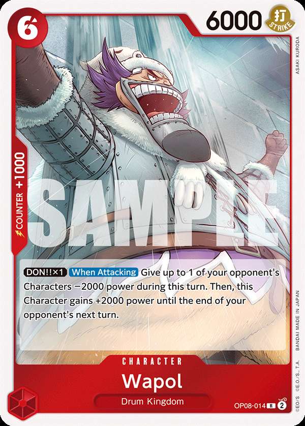 Carte One Piece Wapol OP08-014 R Two Legends Neuf EN LorenZone