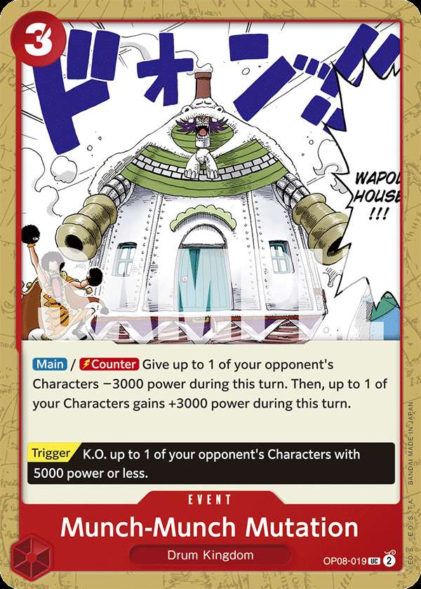 Carte One Piece Munch-Munch Mutation OP08-019 UC Two Legends Neuf EN LorenZone