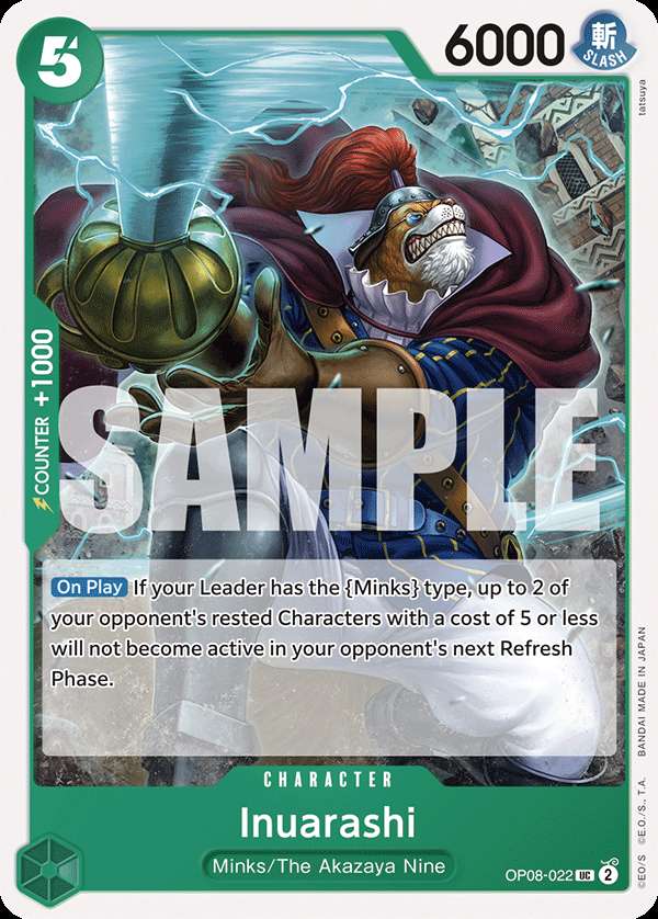 Carte One Piece Inuarashi OP08-022 UC Two Legends Neuf EN LorenZone