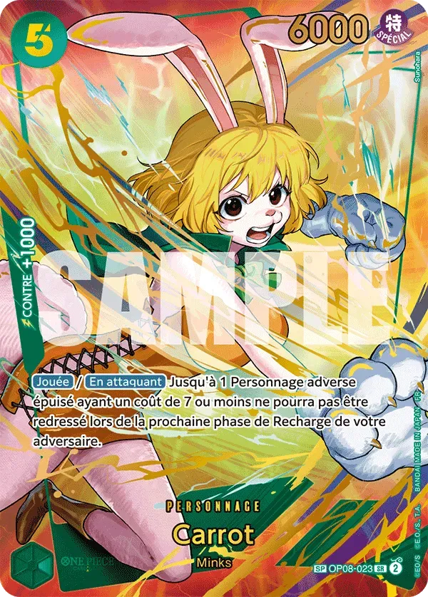 Carte One Piece Carrot - PRB02 - FR OP08-023 Spéciale The Best Vol.2 Neuf FR LorenZone