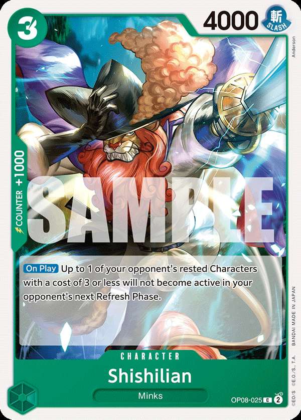 Carte One Piece Shishilian OP08-025 C Two Legends Neuf EN LorenZone