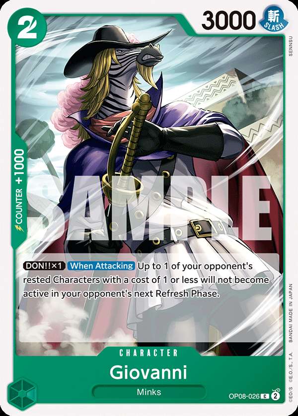 Carte One Piece Giovanni OP08-026 C Two Legends Neuf EN LorenZone