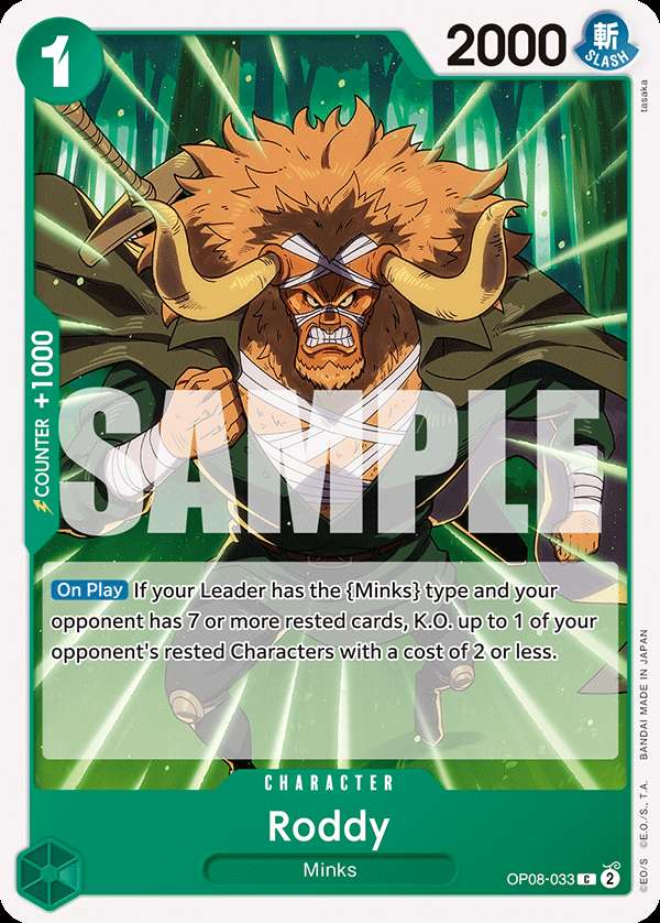 Carte One Piece Roddy OP08-033 C Two Legends Neuf EN LorenZone