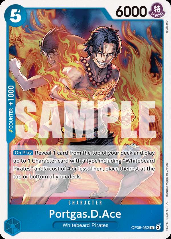 Carte One Piece Portgas.D.Ace V1 OP08-052 R Two Legends Neuf EN LorenZone